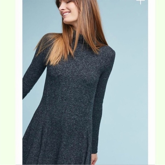 NWT Anthropologie Brushed Fleece Mock Neck Dress - Picture 2 of 3